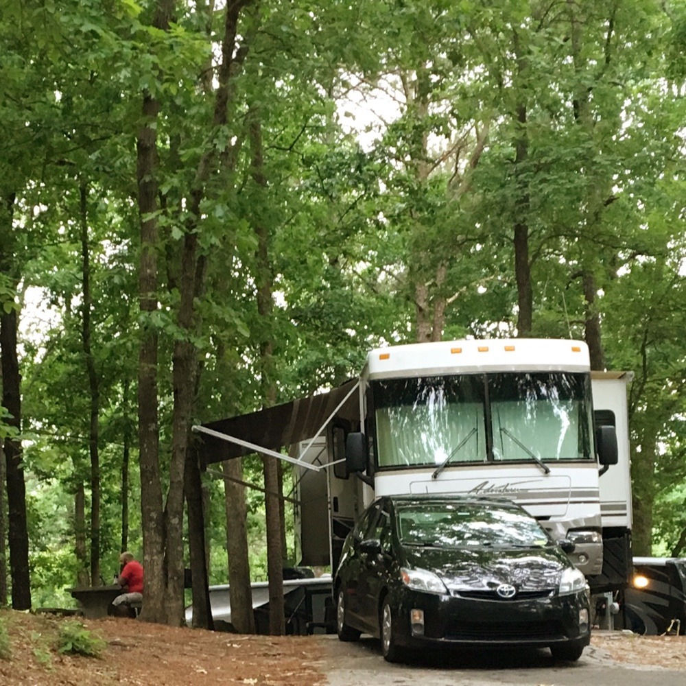 our first rv trip - camping spot at Stone Mountain Park