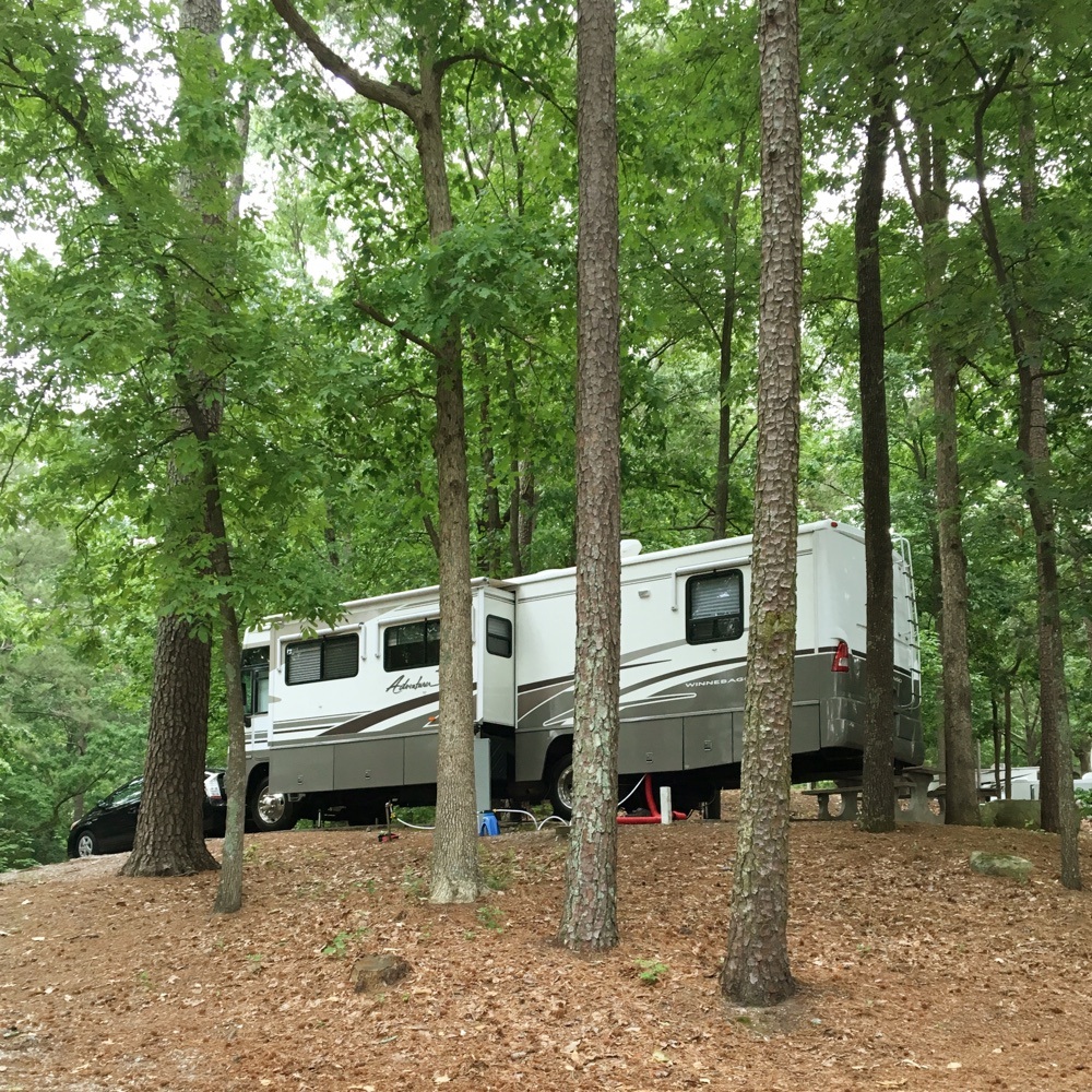our RV in the trees