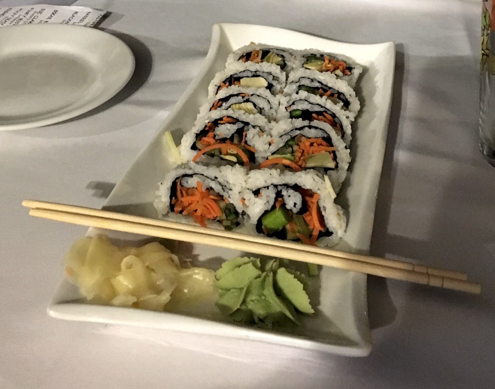 veggie sushi at castaway