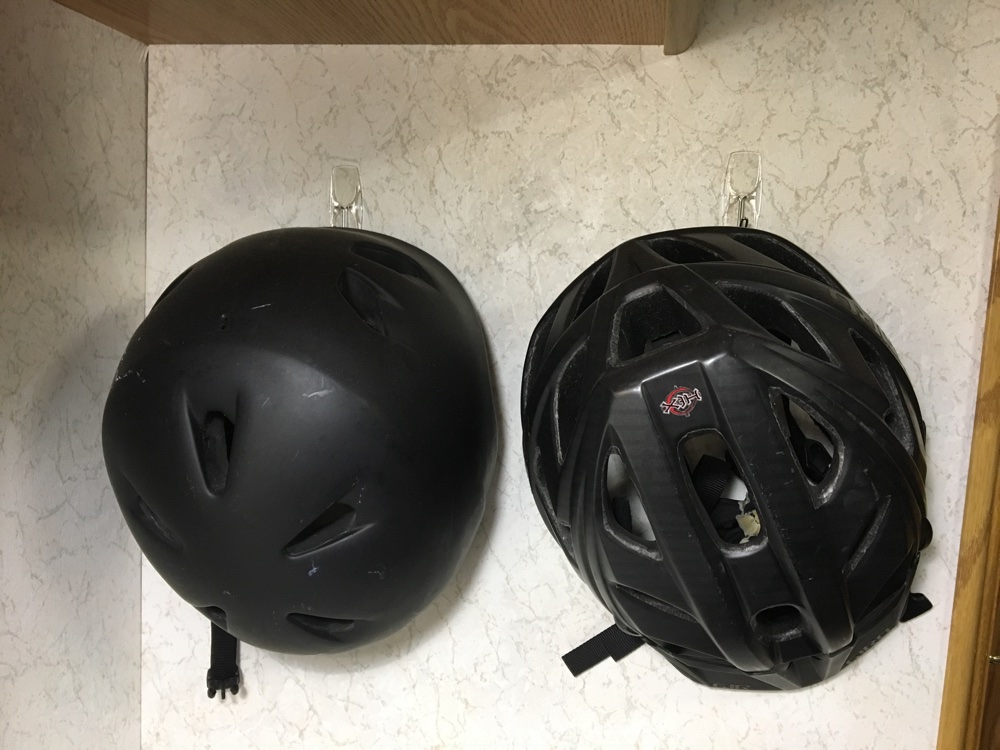 command hooks holding bike helmets