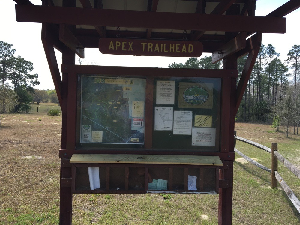 apex trailhead sign.