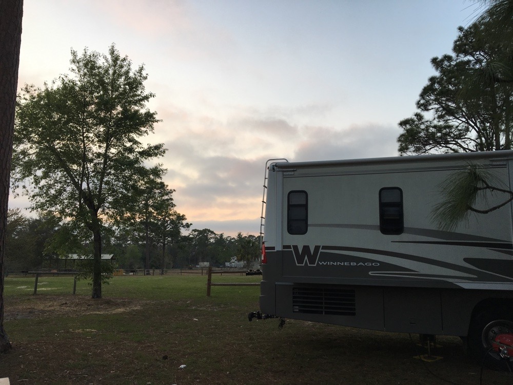 sunset at goethe state forest apex trailhead campground.