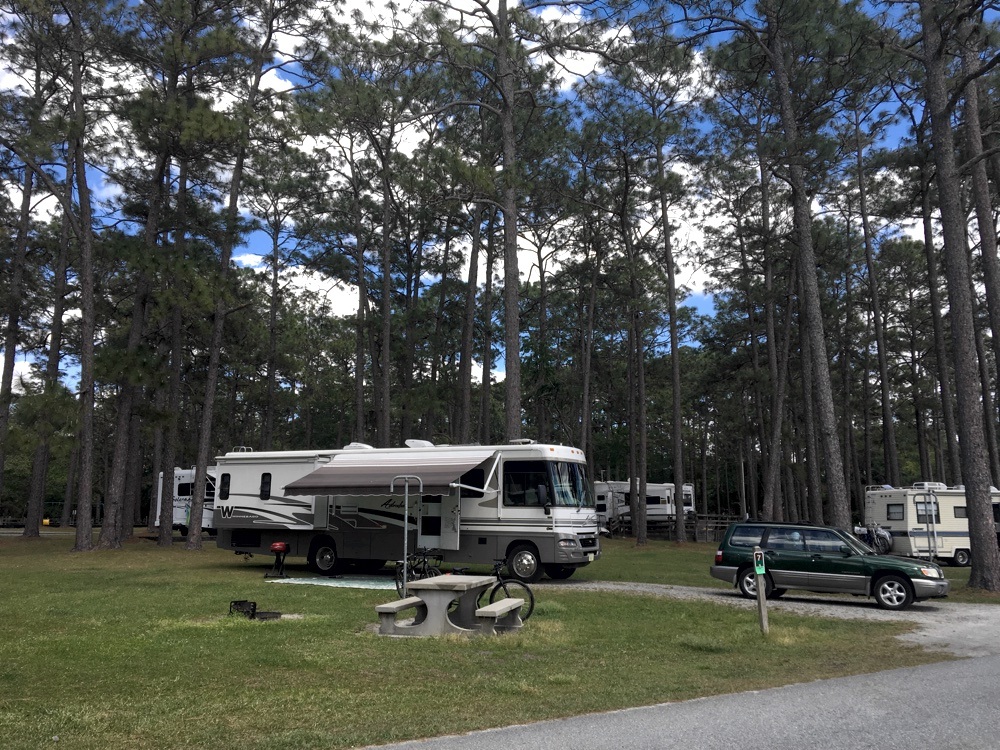 campsite at laura s. walker state park.