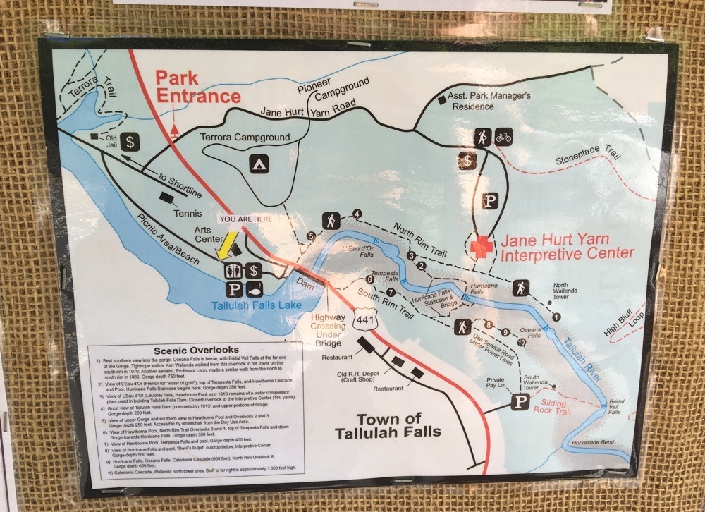 tallulah gorge state park trail map.