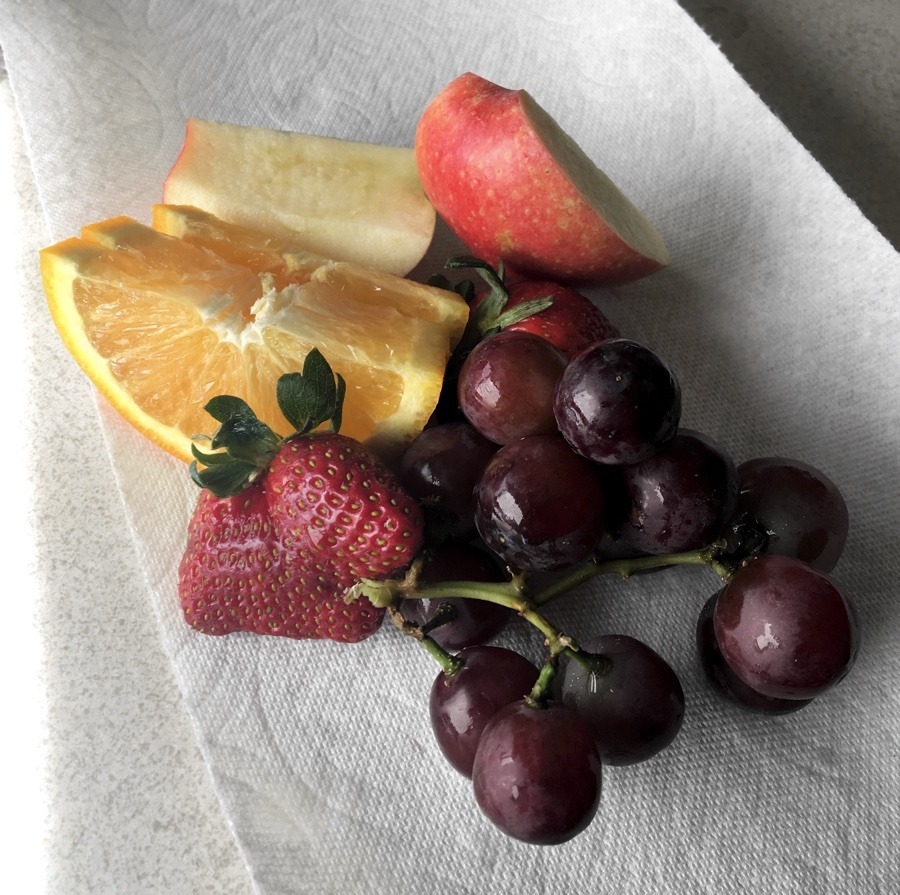 an assortment of fruits.