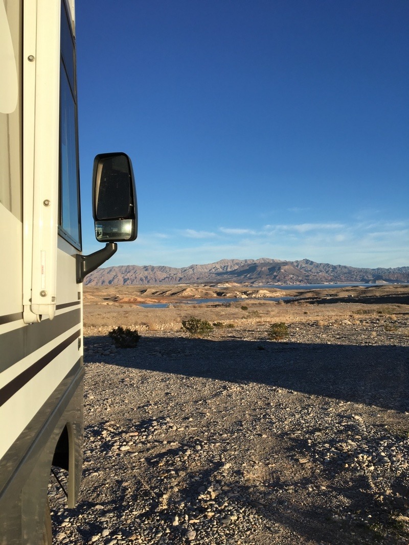 view at government wash campground lake mead.