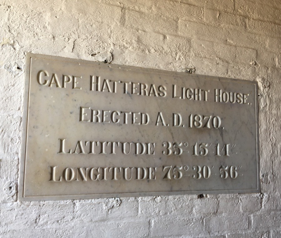 cape hatteras light house plaque.