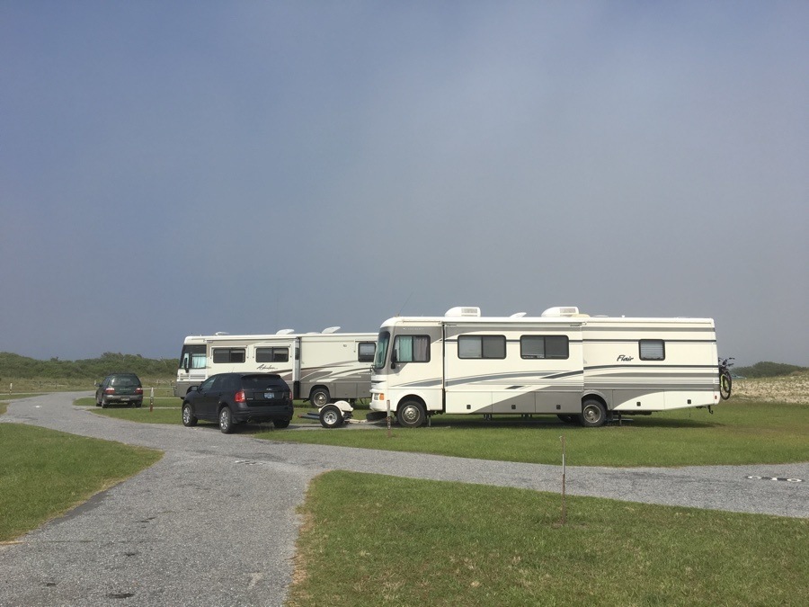 Hanging out with The Motorhome Experiment at Oregon Inlet.
