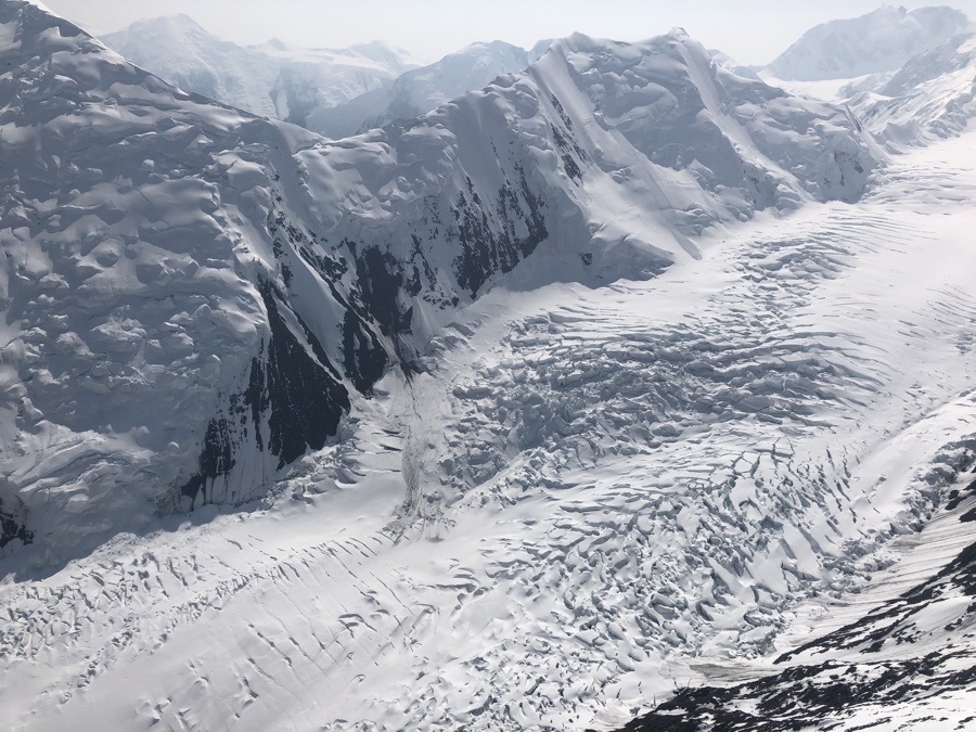 glacier from flight around denali.