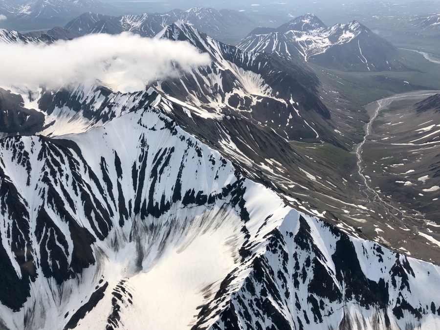 view of snow on mountains in denali national park.