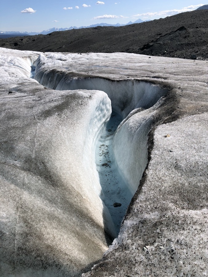weird chasm on root glacier.