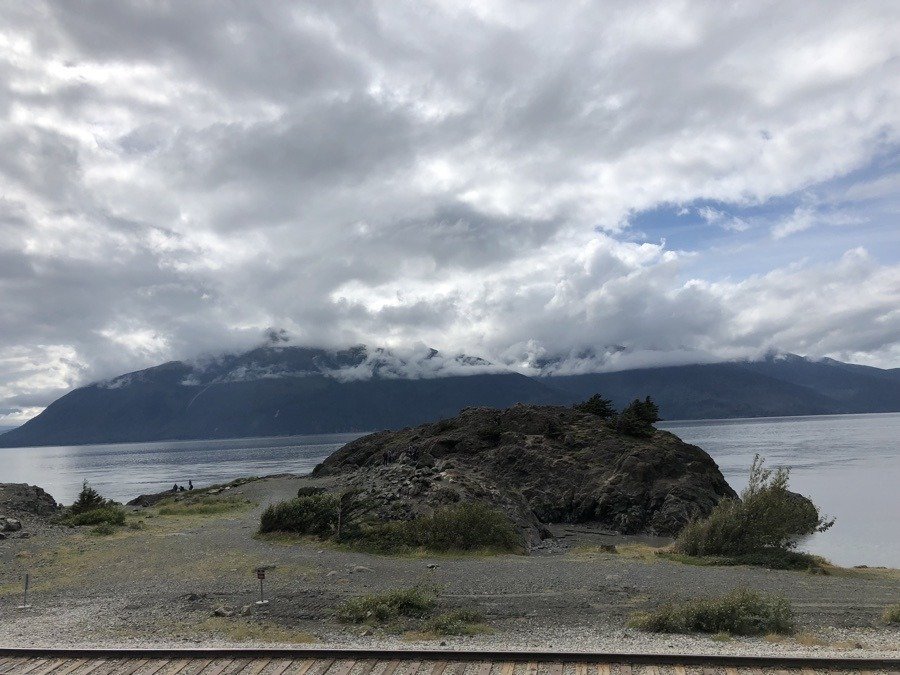 view of turnagain arm from seward highway.