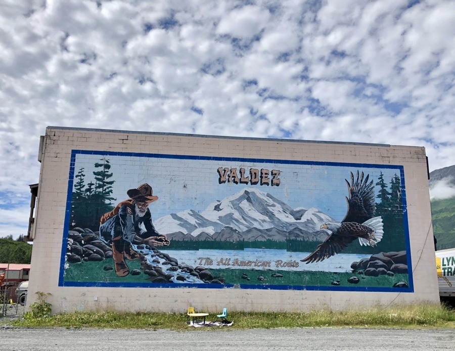 mural in valdez, alaska.