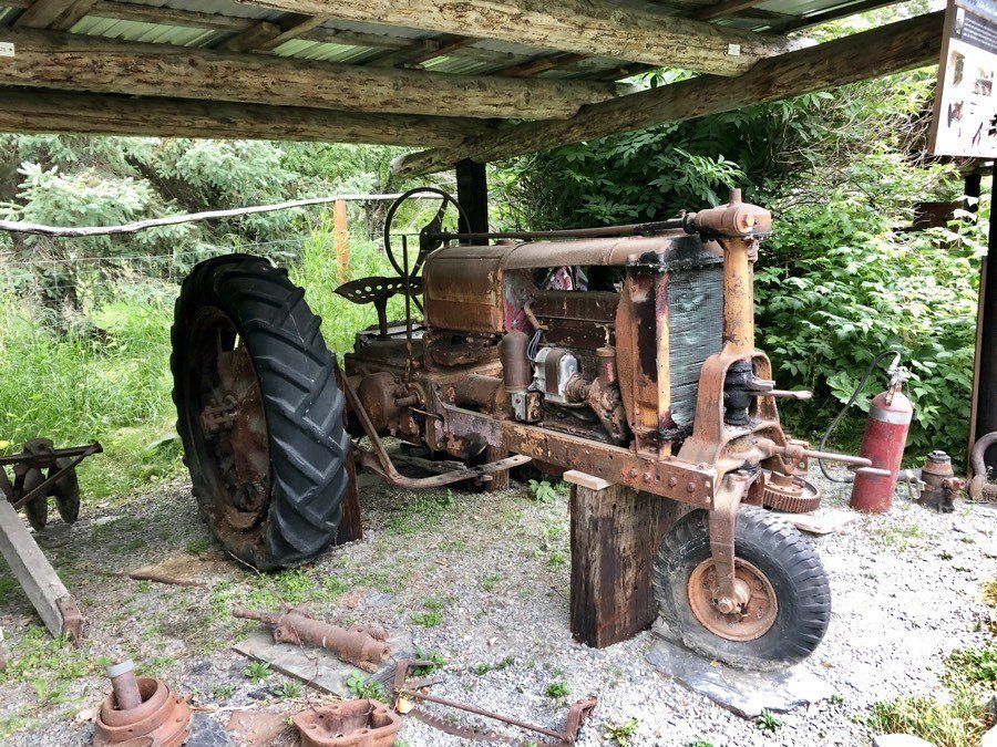 old tractor in hope alaska.