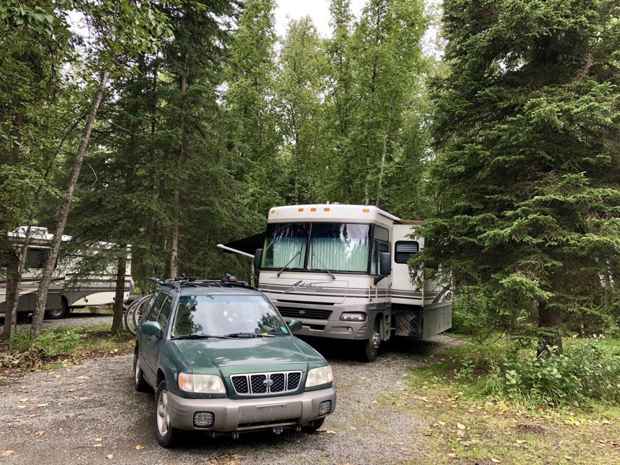 rv camping at centennial campground in anchorage.
