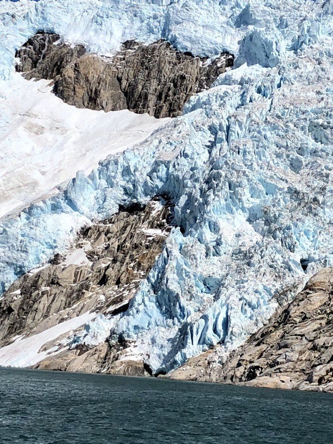 glacier close up on the kenai fjords tour from seward alaska.