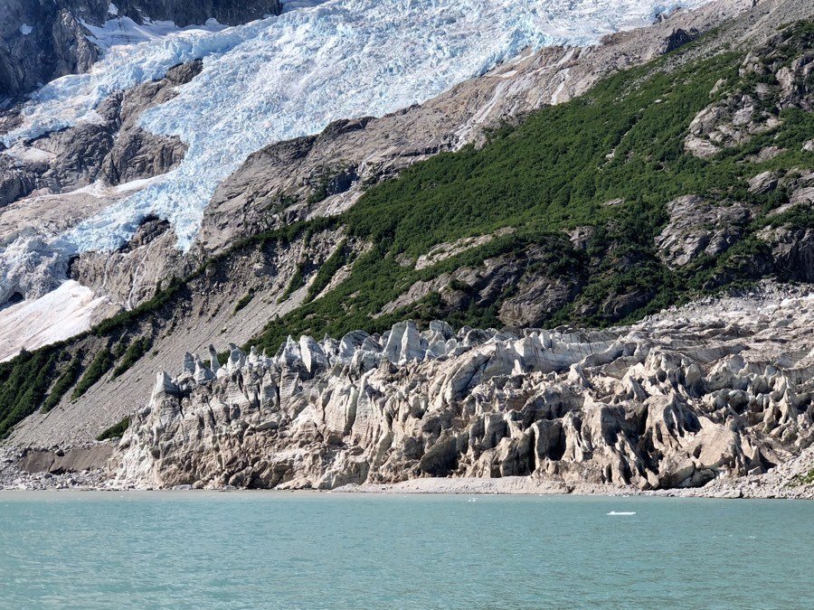 spiky glacier on the kenai fjords tour from seward alaska.