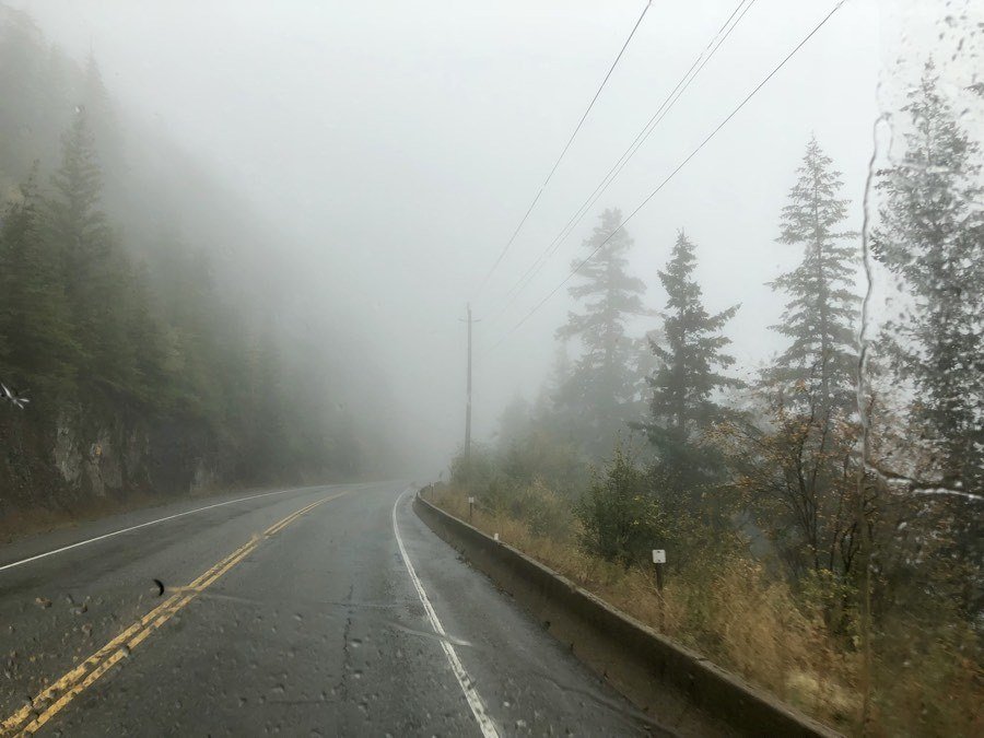 travel days with fog in british columbia.