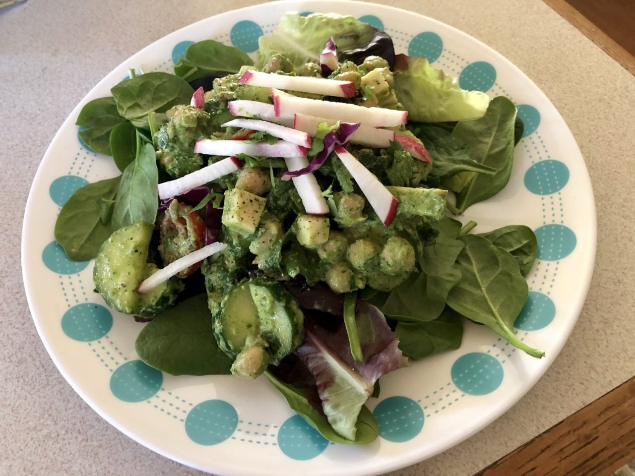 vegan spicy chickpea salad.
