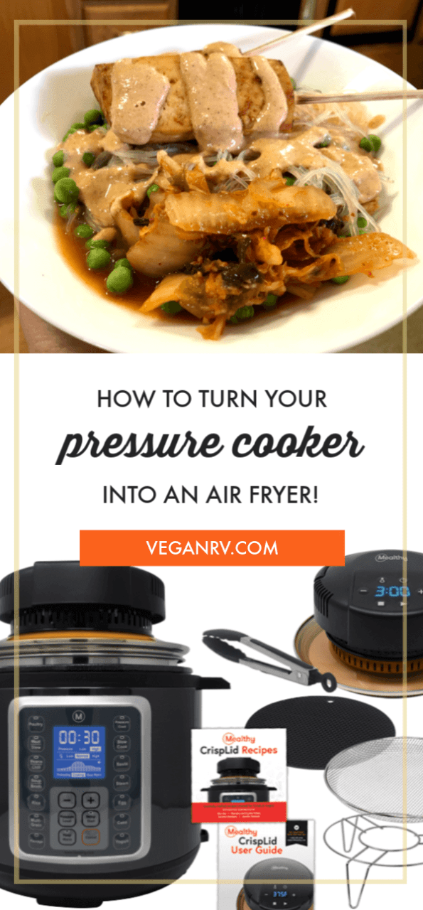 pinterest image for turn your pressure cooker into an air fryer post.