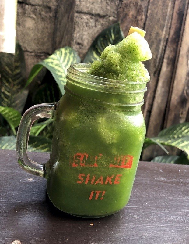 frozen lime and mint drink at the onion collective in ubud, bali, indonesia.