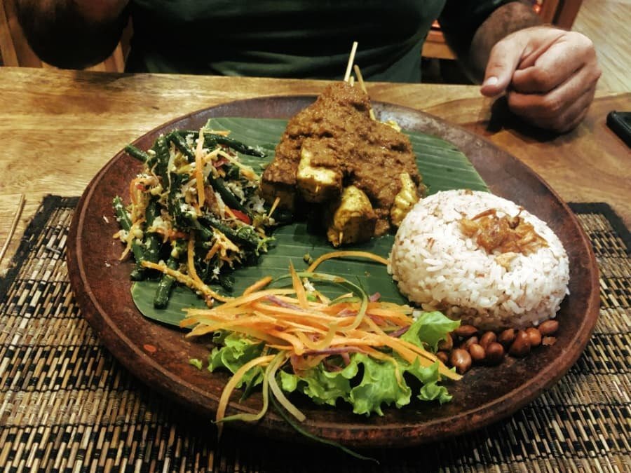 veggie satay at bali soul in ubud, bali, indonesia.