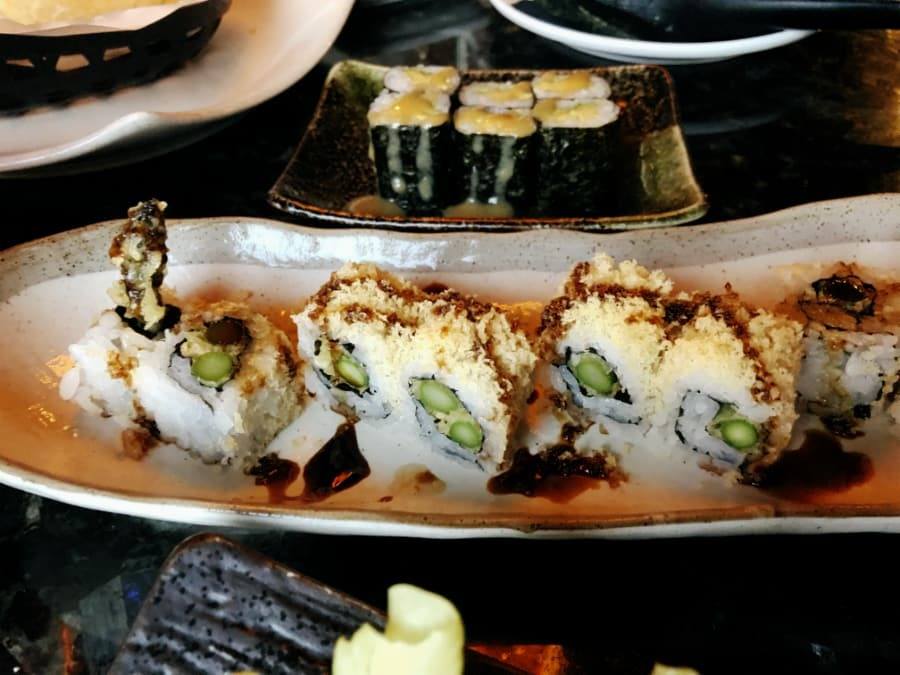 crunchy asparagus roll at east by southwest in durango, colorado.