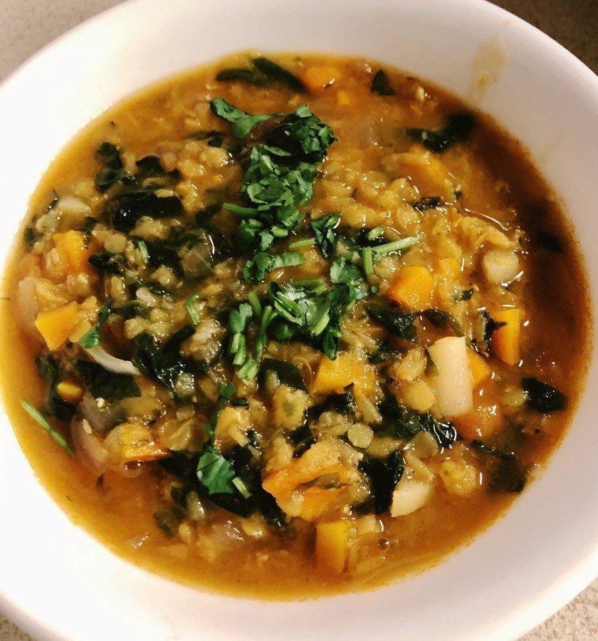 vegan red lentil soup.