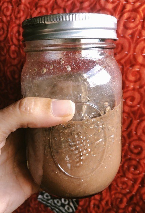 peanut butter and chocolate chia pudding.