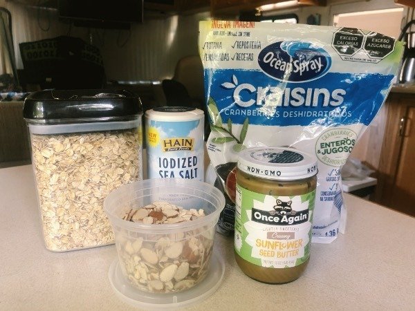 ingredients for cranberry energy balls.