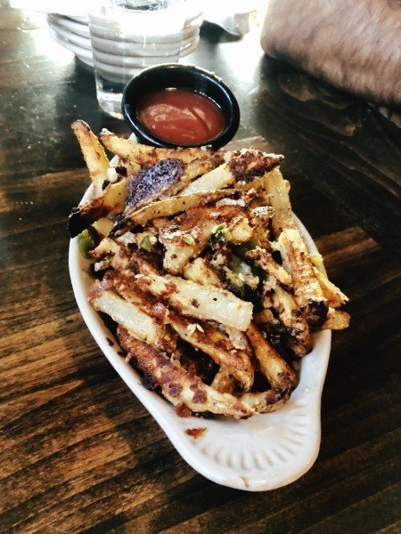 oven baked fries at the cornish pasty co in flagstaff, arizona.