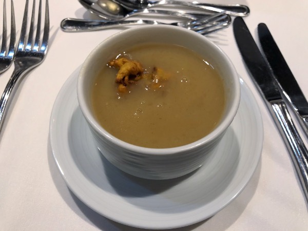 parsnip and coconut soup on royal caribbean.