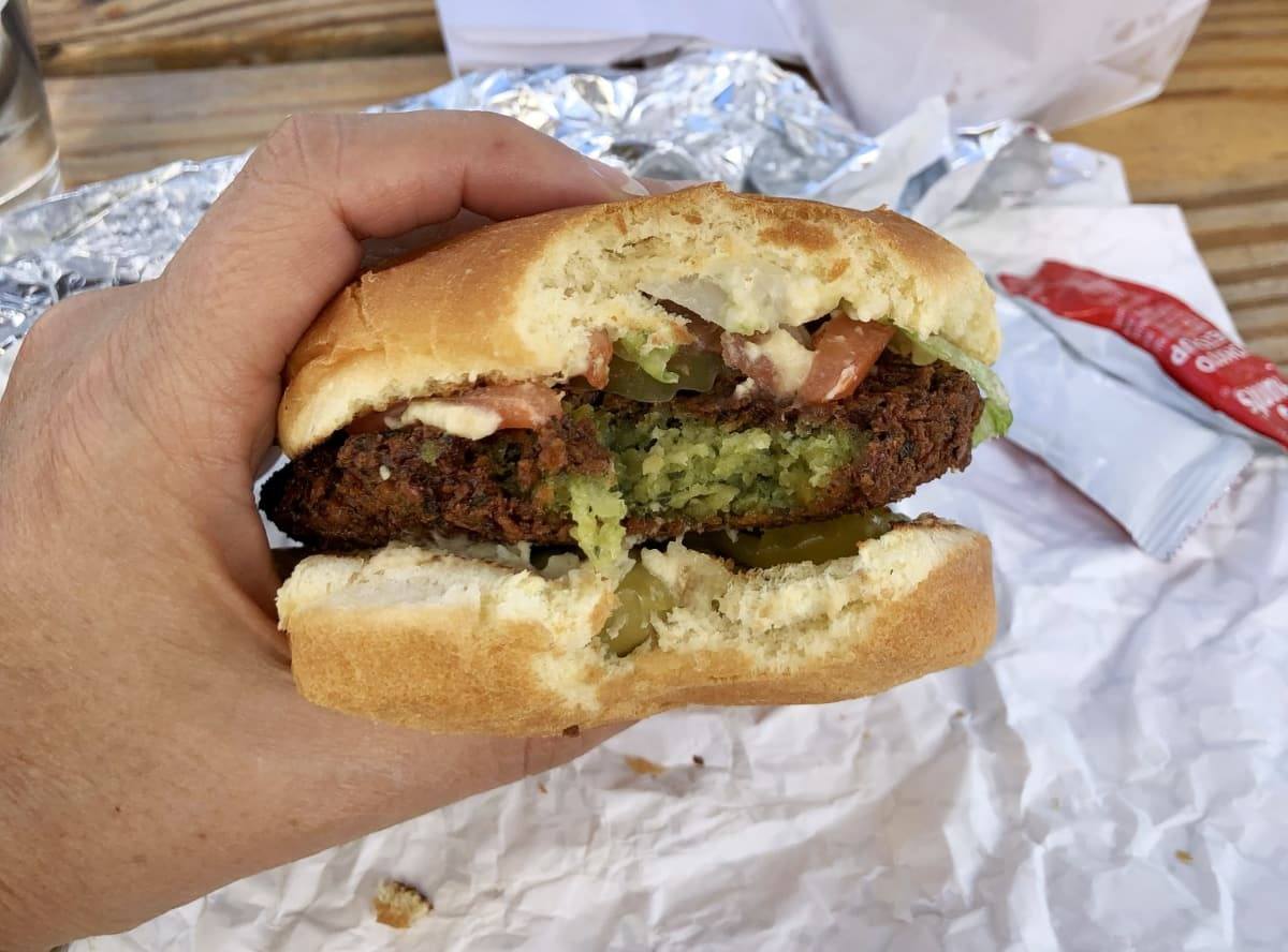famburger vegan greek burger.