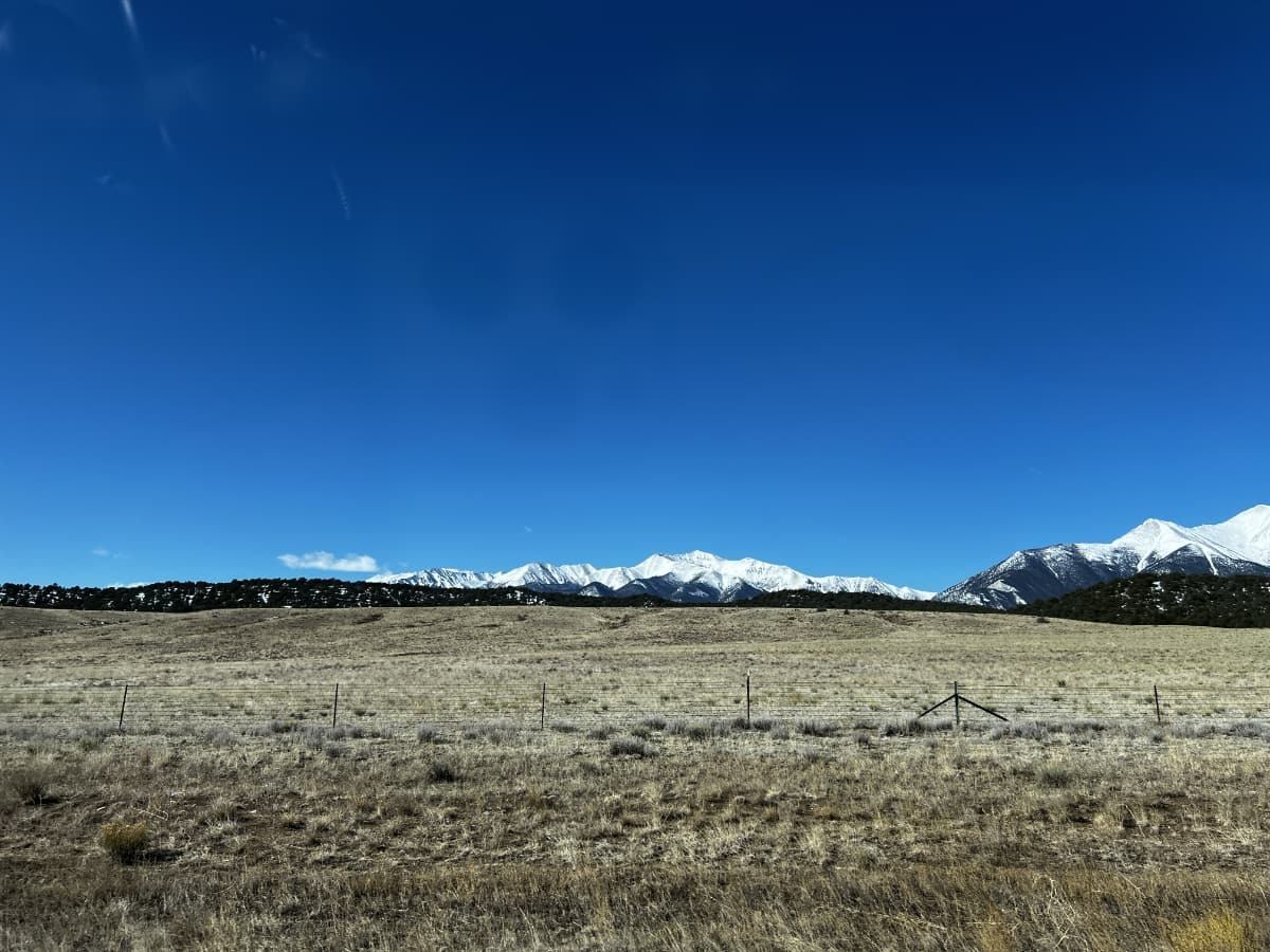 snowy colorado mountains.